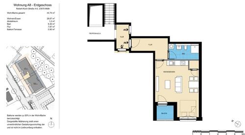 Foto - 1-Zimmer-Wohnung mit Balkon - 650,00&nbsp;EUR Kaltmiete, ca.&nbsp; 44,74&nbsp;m&sup2;