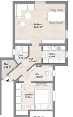 Foto - Möblierte 2,5 Zimmer-Dachgeschoss-Wohnung am Bergpark