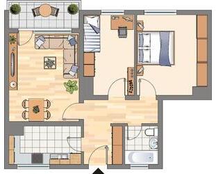 Mehr Grün geht nicht - 533,00&nbsp;EUR Kaltmiete, ca.&nbsp; 67,62&nbsp;m&sup2; in Dortmund (PLZ: 44319) Brackel