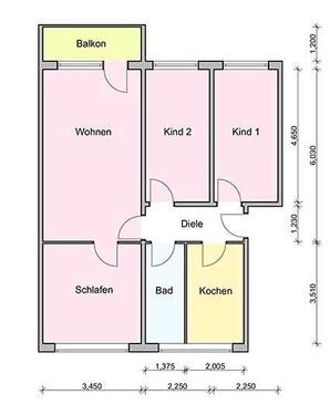 Foto - Wohnung zu vermieten - 810,00&nbsp;EUR Kaltmiete, ca.&nbsp; 70,37&nbsp;m&sup2;