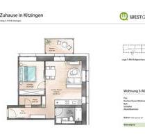 Wohnung zur Miete - 725,00&nbsp;EUR Kaltmiete, ca.&nbsp; 54,30&nbsp;m&sup2; in Kitzingen (PLZ: 97318)