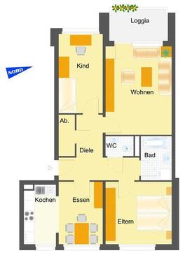 Foto - 3 Zimmer Erdgeschoßwohnung zur Miete in Wolfsburg