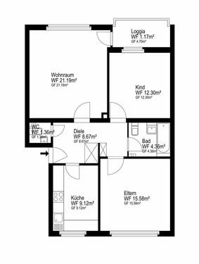 Foto - Hübsche 3,5 Zimmerwohnung mit Potenzial in idyllischer Lage