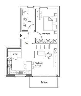 Foto - 2-Zimmer-Wohnung in Borghorst, zentral mit Balkon