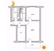ab 1.4. gepflegte preiswerte 3-R.-Whg in Alt Schwerin - Nossentiner Hütte
