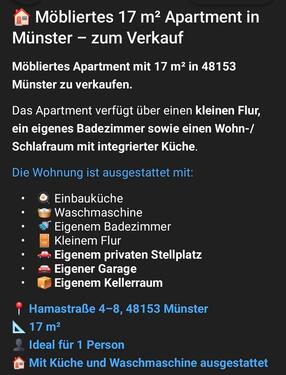 Foto - 1 Zimmer Etagenwohnung zum Kaufen in Münster