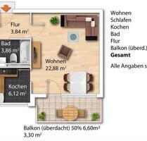 2-Zimmer-Wohnung (60 m²) mit Balkon & Garage Neu saniert - Augsburg Lechhausen