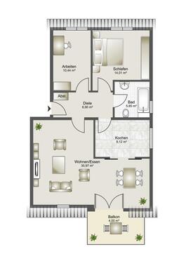 Foto - Obergeschosswohnung mit Balkon zu vermieten!