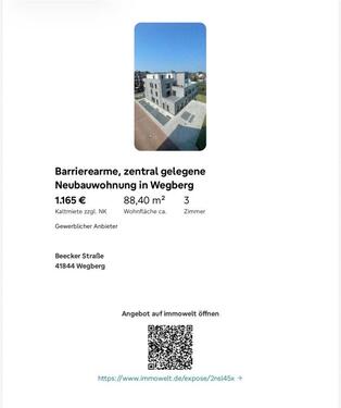 Foto - Barrierearme, zentral gelegene Neubauwohnung in Wegberg