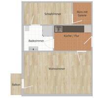 2-Zi.-DG-Wohnung mit Galerie & Balkon (50 m²) - Eggstätt