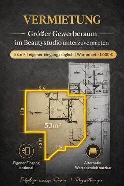 Foto - Gewerberaum im kosmetikstudio - 850,00&nbsp;EUR Kaltmiete, ca.&nbsp; 15,00&nbsp;m&sup2;