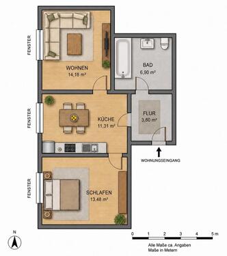 Foto - Frisch renovierte Singlewohnung mit Einbauküche und Stellplatz