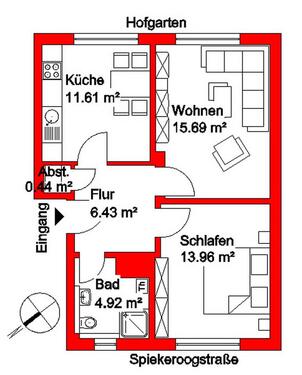 Foto - Etagenwohnung in Wilhelmshaven zur Miete