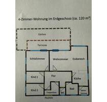 4-Zimmer-Wohnung im Erdgeschoss (ca. 120 m²)Terrasse + Stellplatz - Adelberg