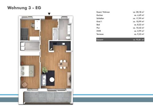 Foto - Eigentumswohnung Neubau, Modern Stadtmitte Wg3