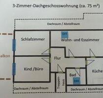 Adelberg: 3-Zimmer-Dachgeschosswohnung mit Balkon & Stellplatz