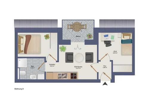 Foto - Neubauwohnung DG Whg. 9 - 2 Zimmer Sophienstraße Diepholz