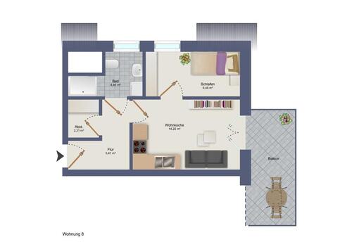 Foto - Neubauwohnung DG Whg. 8 - 1,5 Zimmer Sophienstraße Diepholz