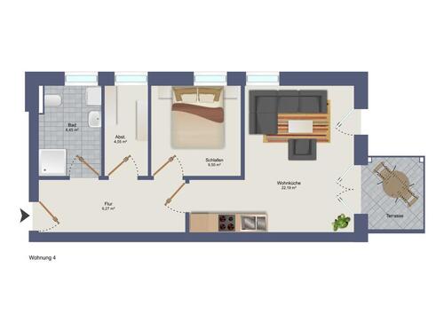 Foto - Neubauwohnung EG Whg. 4 - 1,5 Zimmer Sophienstraße Diepholz