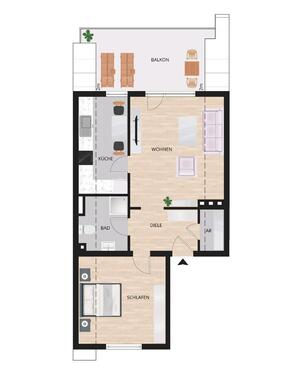 Foto - Moderne 2 Zimmer Wohnung mit Balkon und Garage im Brusenkamp II