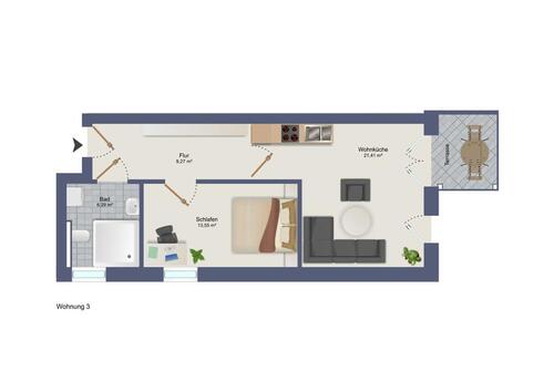 Foto - Neubauwohnung EG Whg. 3 - 1 Zimmer Sophienstraße Diepholz