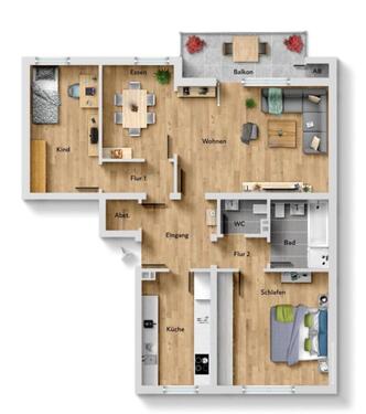 Foto - 3 Zimmer Etagenwohnung zur Miete in Voerde (Niederrhein)