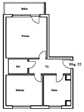 Foto - WHV - 2 Zimmer, Küche, Bad mit Balkon