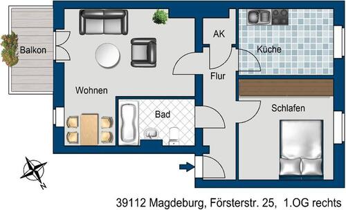Foto - Etagenwohnung zur Miete in Magdeburg
