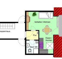 sonniges 1 Zi.-Apartment, voll möbliert, EBK, Balkon, Stellpl., ab 01.04.2026 zu vermieten - Pfullendorf