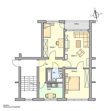 Foto - 3 Zimmer Etagenwohnung zur Miete in Grabow