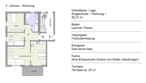 Foto - Neubau-Erdgeschosswohnung mit Garage und Stellplatz in Mauerstett