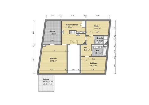Foto - 3 Zimmer Etagenwohnung zur Miete in Trier