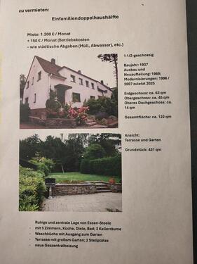 Foto - Einfamiliendoppelhaushälfte zu vermieten