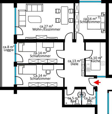 Foto - Große 4-Zi-Whg in Rüsselsheim LuftWärmepumpe !