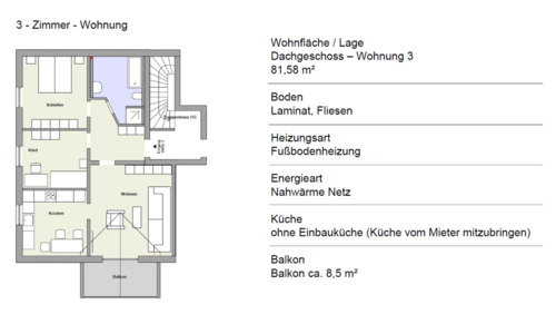 Foto - Neubau-Dachgeschosswohnung mit Garage und Stellplatz in Mauerstet