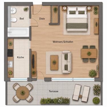 Foto - 1 Zimmer Erdgeschoßwohnung zum Kaufen in Bad Wörishofen