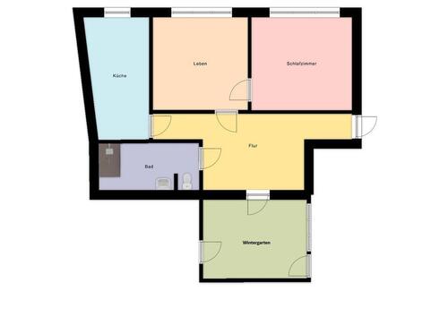 Foto - Großzügige sanierte 2-Raum-Wohnung im Stadtzentrum