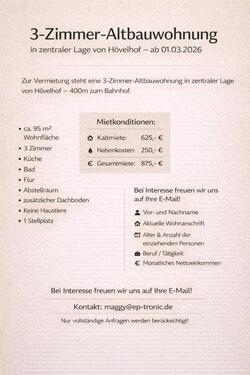 Foto - 3-Zimmer-Altbauwohnung - 875,00&nbsp;EUR Kaltmiete, ca.&nbsp; 95,00&nbsp;m&sup2;