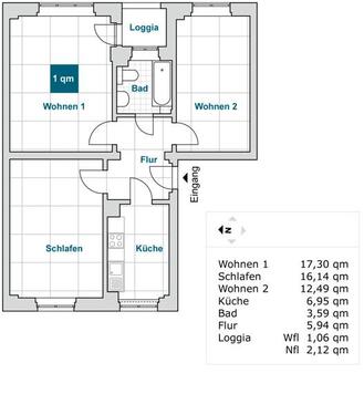 Foto - 3 Zimmer Etagenwohnung zur Miete in Dresden