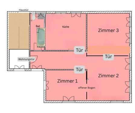 Foto - Oberndorf - Teilort: 3-Zimmerwohnung, Hochparterre, ca. 74 qm