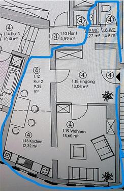 Foto - Wohnung 96185 - 450,00&nbsp;EUR Kaltmiete, ca.&nbsp; 57,00&nbsp;m&sup2;