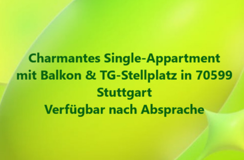 Foto - Möbliertes Single-Apartment mit Balkon & TG-Stellplatz