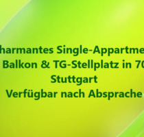 Möbliertes Single-Apartment mit Balkon & TG-Stellplatz - Stuttgart Birkach