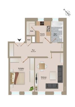 Foto - 2-Raum-Altbauwohnung in Leipzig, Cranachstraße