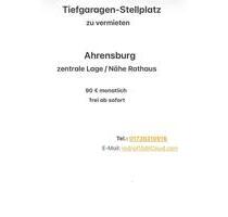 Tiefgaragen-Stellplatz zu vermieten ab sofort - Ahrensburg