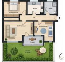 Vermiete 3 Zimmerwohnung in Wolfsburg mit Terasse und Garten