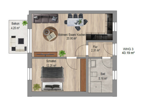 Foto - 2 Zimmer Etagenwohnung in Haiger