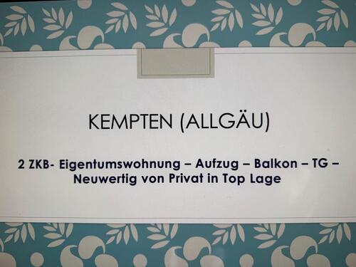 Foto - 2 ZKB Eigentumswohnung (Kempten Allgäu ) in Top Lage u. neuwertig