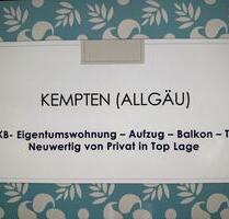 2 ZKB Eigentumswohnung (Kempten Allgäu ) in Top Lage u. neuwertig - Kempten (Allgäu) Auf der Halde