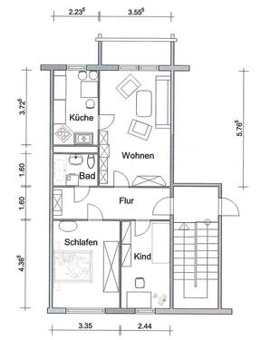 Foto - Etagenwohnung zur Miete in Borna